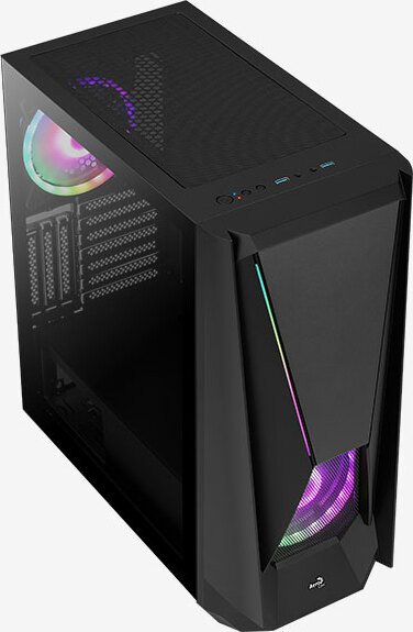 Aerocool Visor Midi-Tower, Tempered Glass - schwarz Datora korpuss