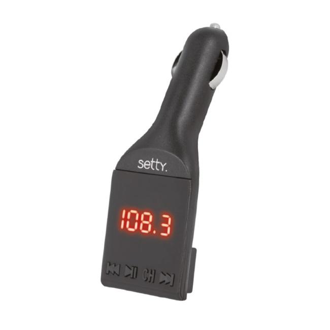 Setty FM Bluetooth 4.0 Auto Transmitter / USB / Micro SD / Aux / LCD / AUX 3.5 mm Vads / Melns FM transmiteris