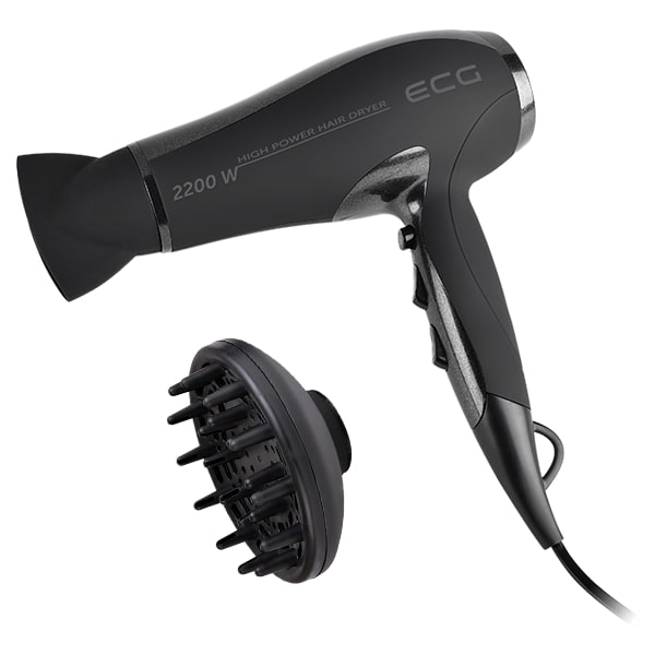 ECG Hair dryer VV 115, 2200W, 3 levels of heating, 2 levels of power, Cool air function, Overheating protection Matu fēns