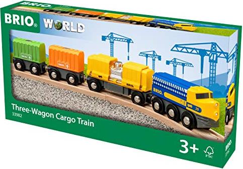 Brio freight train with three wagons 63398200