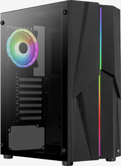 Aerocool Mecha v2 Midi-Tower, Tempered Glass - schwarz Datora korpuss