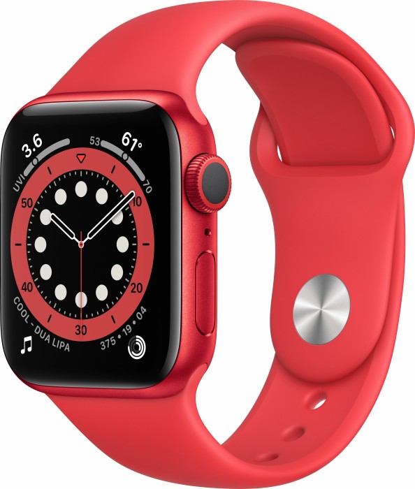 Apple Watch Series 6 GPS 40mm Red Alu Case Red Sport Band Viedais pulkstenis, smartwatch