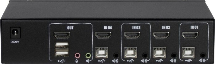 Inter-Tech KVM Switch AS-41HA HDMI, KVM switch KVM komutators