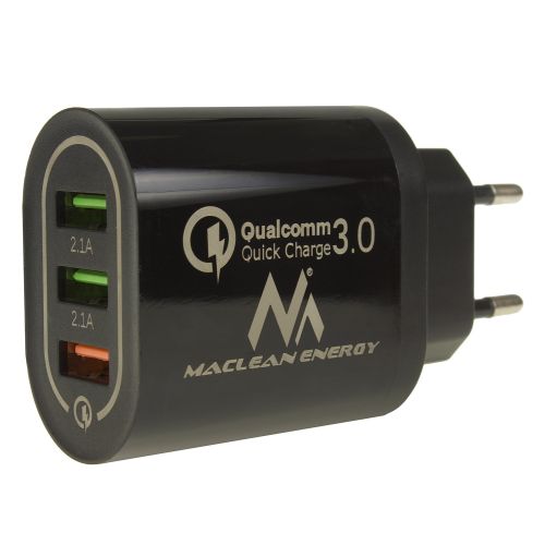 Maclean Energy MCE479B 3xUSB ladetajs QC 3.0 iekārtas lādētājs