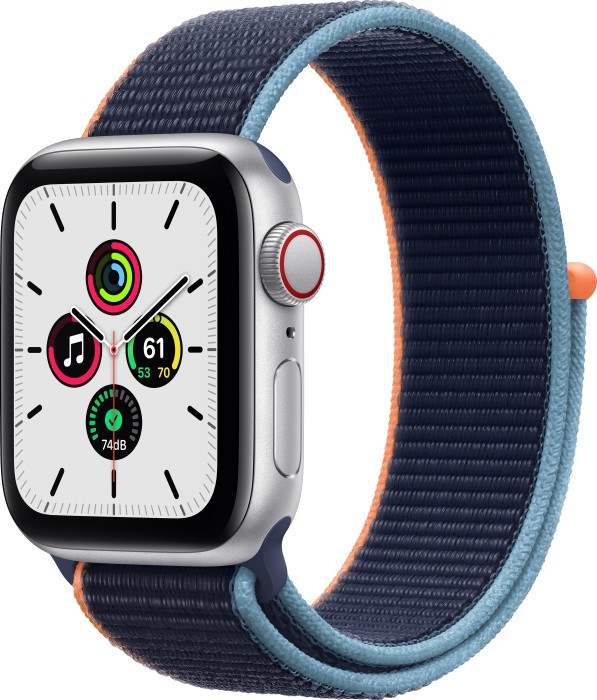 Apple Watch SE GPS + Cell 40mm Silver Alu  Navy Sport Loop Viedais pulkstenis, smartwatch