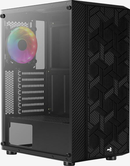 Aerocool Hive v3 Midi-Tower, Tempered Glass - schwarz Datora korpuss