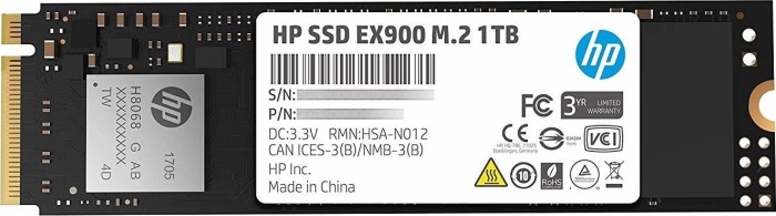 HP SSD EX900 1TB, M.2 PCIe Gen3 x4 NVMe, 2150/1815 MB/s, 3D NAND TLC SSD disks