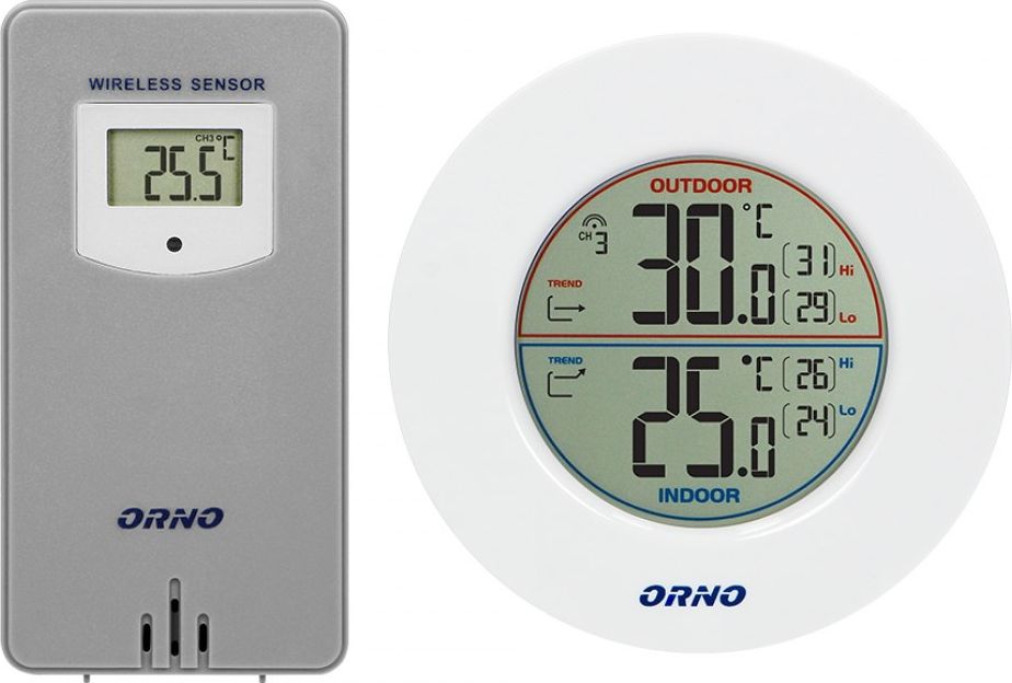 Stacja pogodowa Orno biala (OR-SP-3100/W-G) barometrs, termometrs