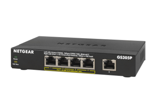 NETGEAR Switch Desktop Gigabit 4-port 10/100/1000 GS305P-200PES Rūteris