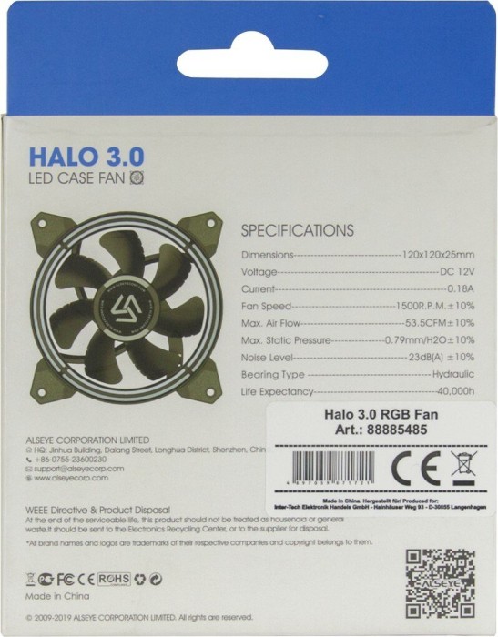 Inter-Tech Alseye HALO 3.0 RGB 120mm ventilators