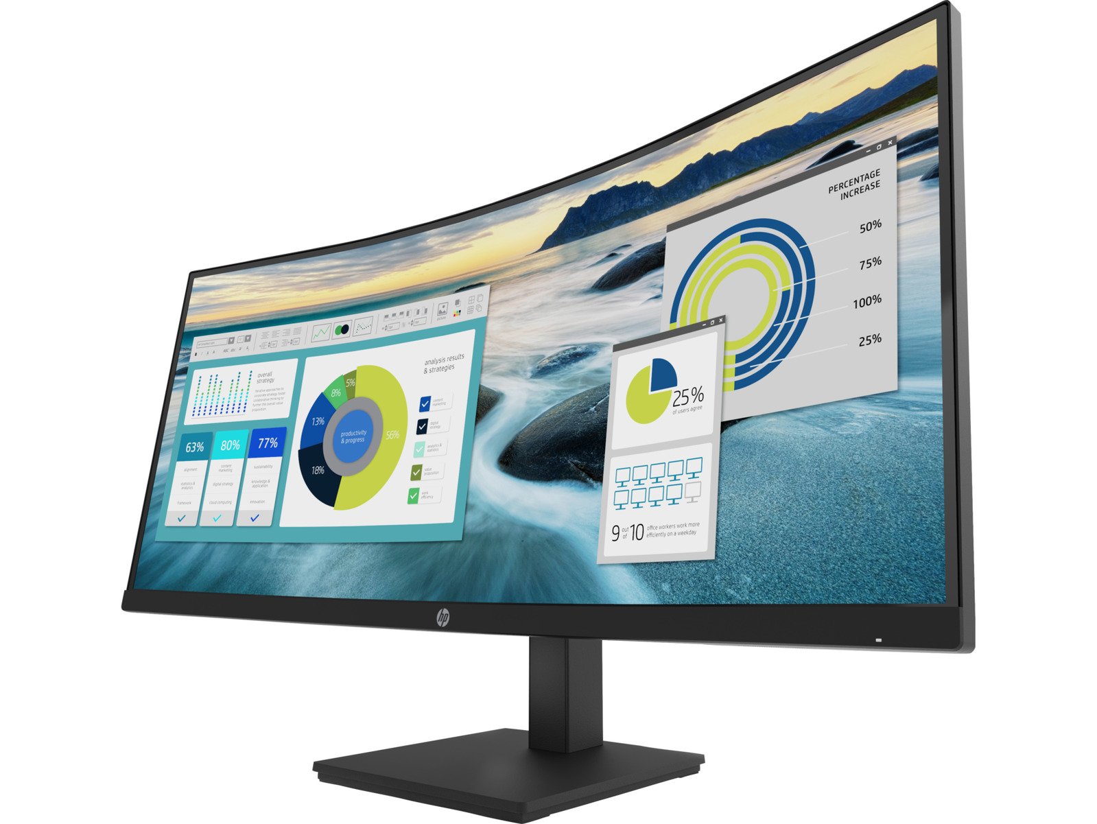 HP P34hc G4 Curved Monitor 86,36cm (34 Zoll) (WQHD, VA, 5ms,HDMI, Displayport, USB-C) monitors