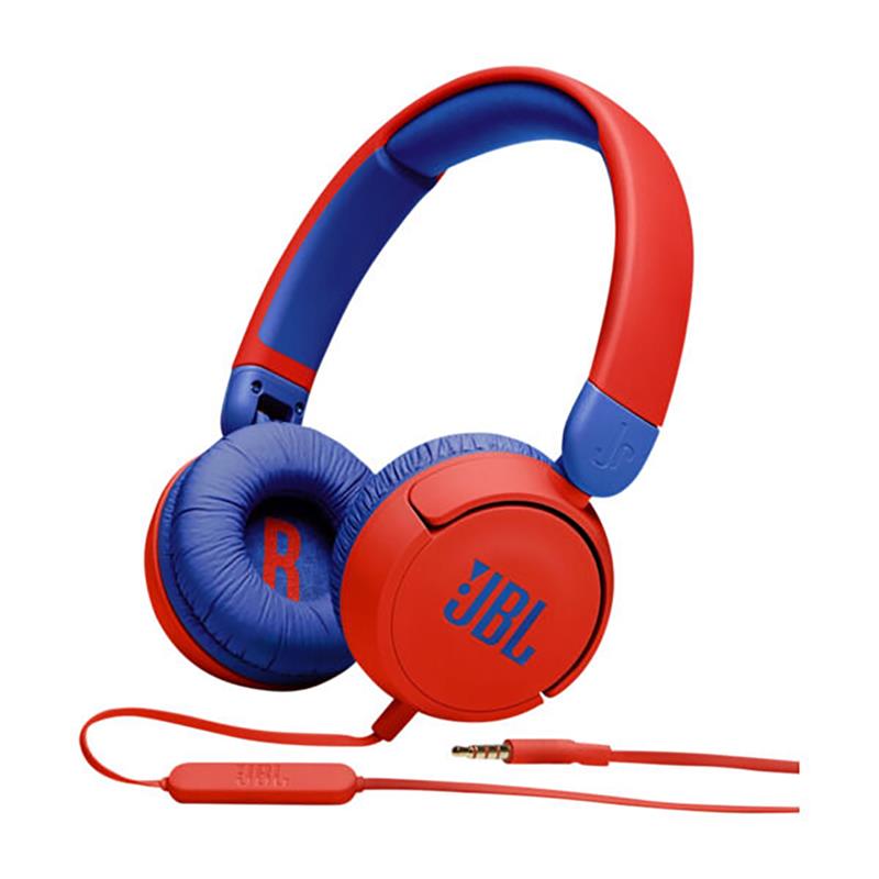 JBL JBLJR310RED NEW, Kids on-ear headphones, single-side flat cable, reduced volume for safe listening, Red 6925281976919