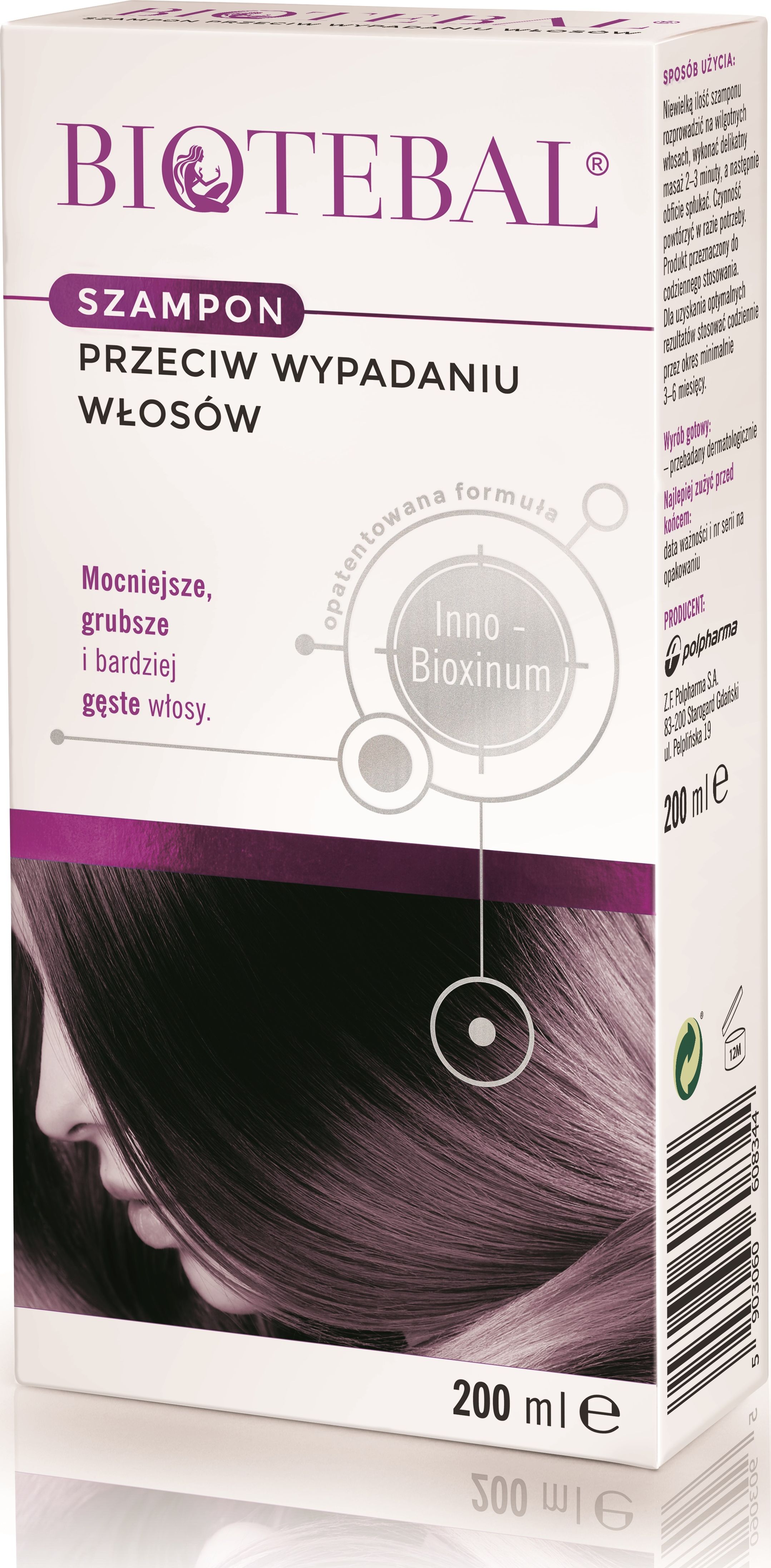 Polpharma BIOTEBAL Shampoo against hair loss 200ml Matu šampūns