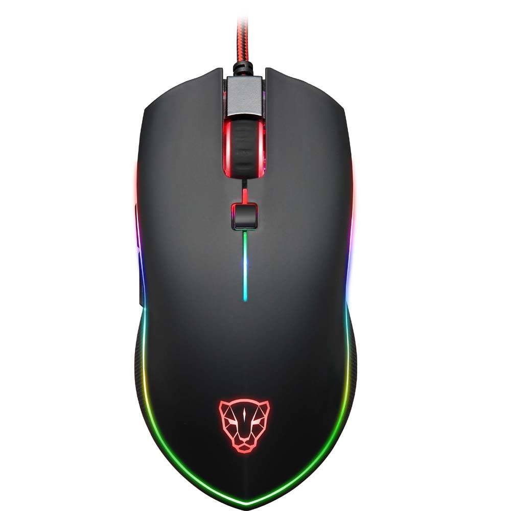 Motospeed V40 Spēļu Pele / RGB / USB / Melna Datora pele