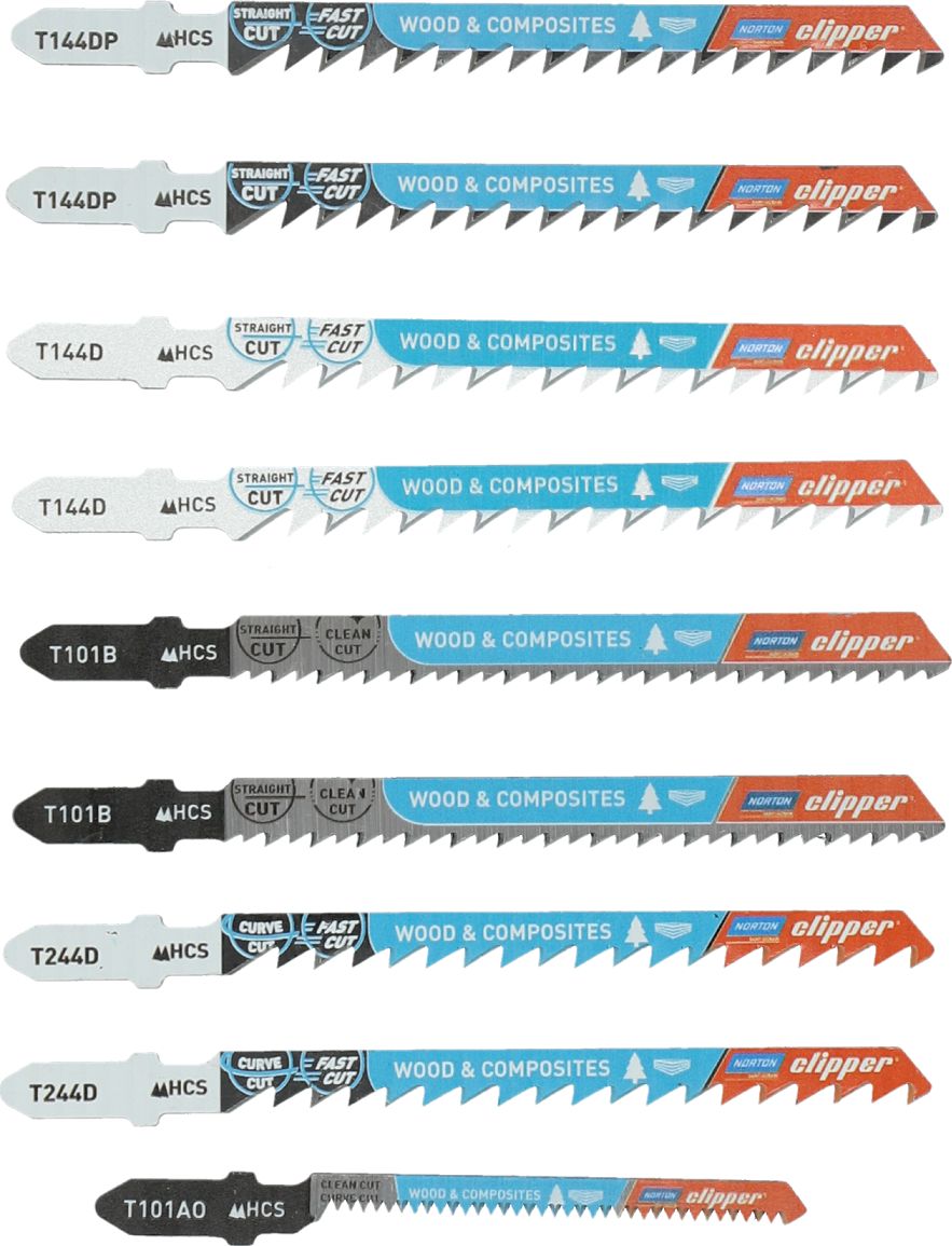 Norton Clipper NORTON BRZESZCZOT T ZESTAW MIX /10szt. N70184608383 70184608383 (5450248772187) Zāģi