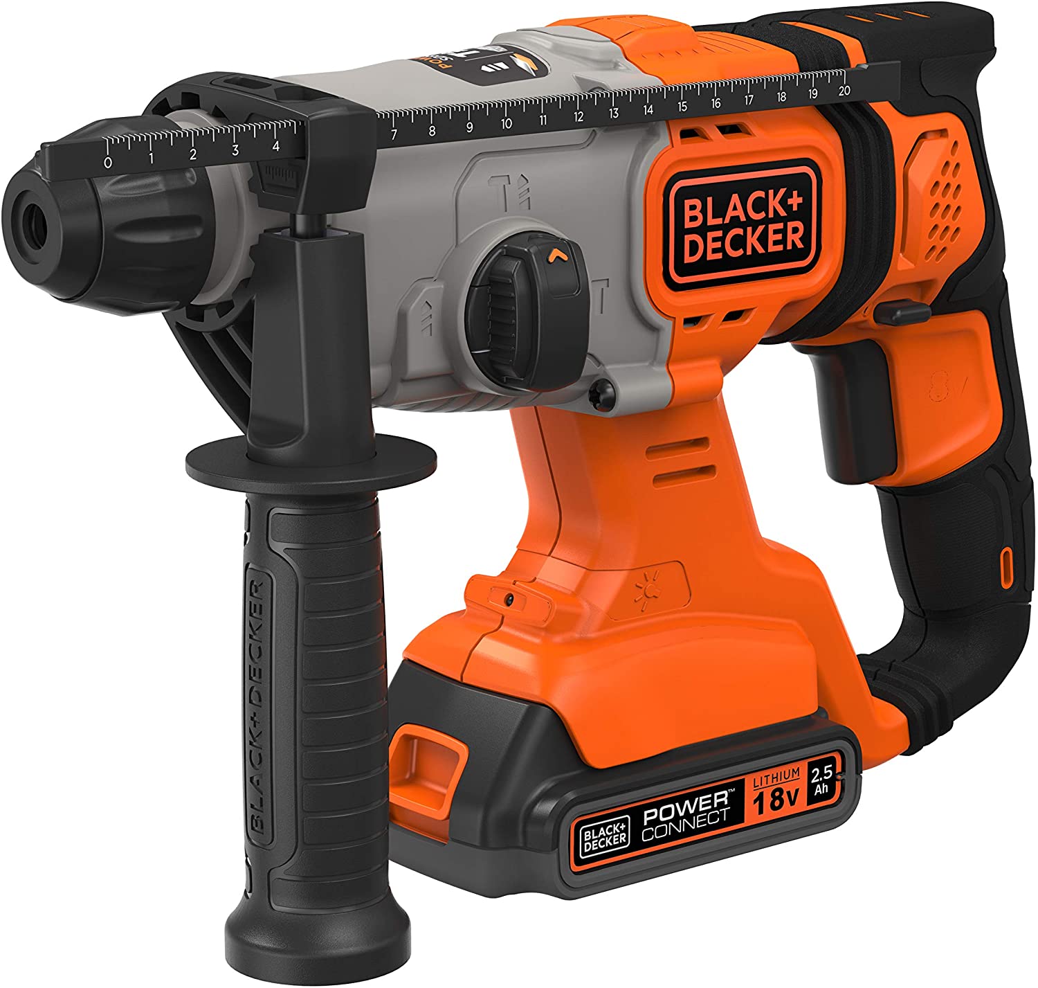 BLACK + DECKER cordless combination hammer BCD900E2K, 18Volt, rotary hammer