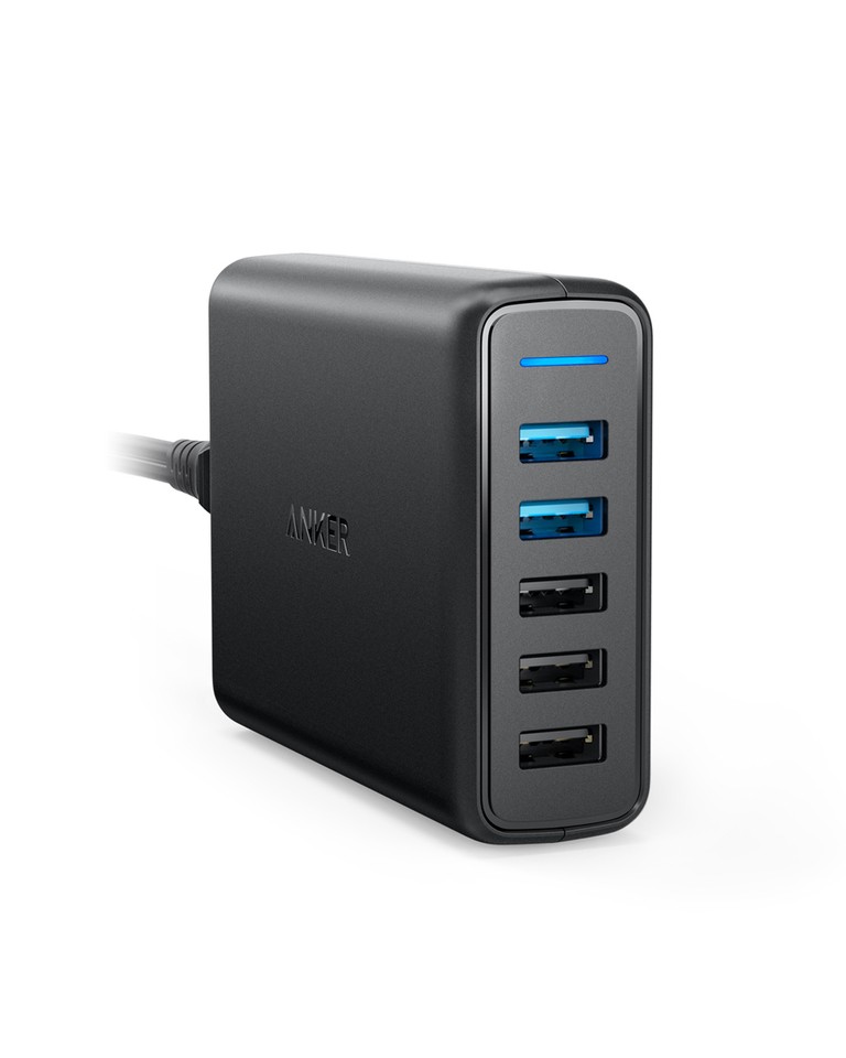 Anker PowerPort 5 with Dual QC 3.0 63W USB-A Black iekārtas lādētājs