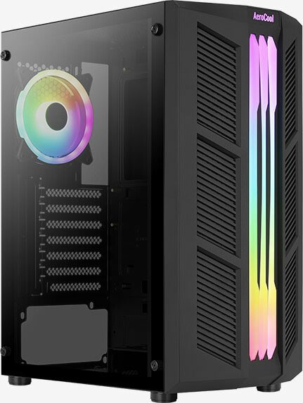 Aerocool Prime v2 Midi-Tower, Tempered Glass - schwarz Datora korpuss