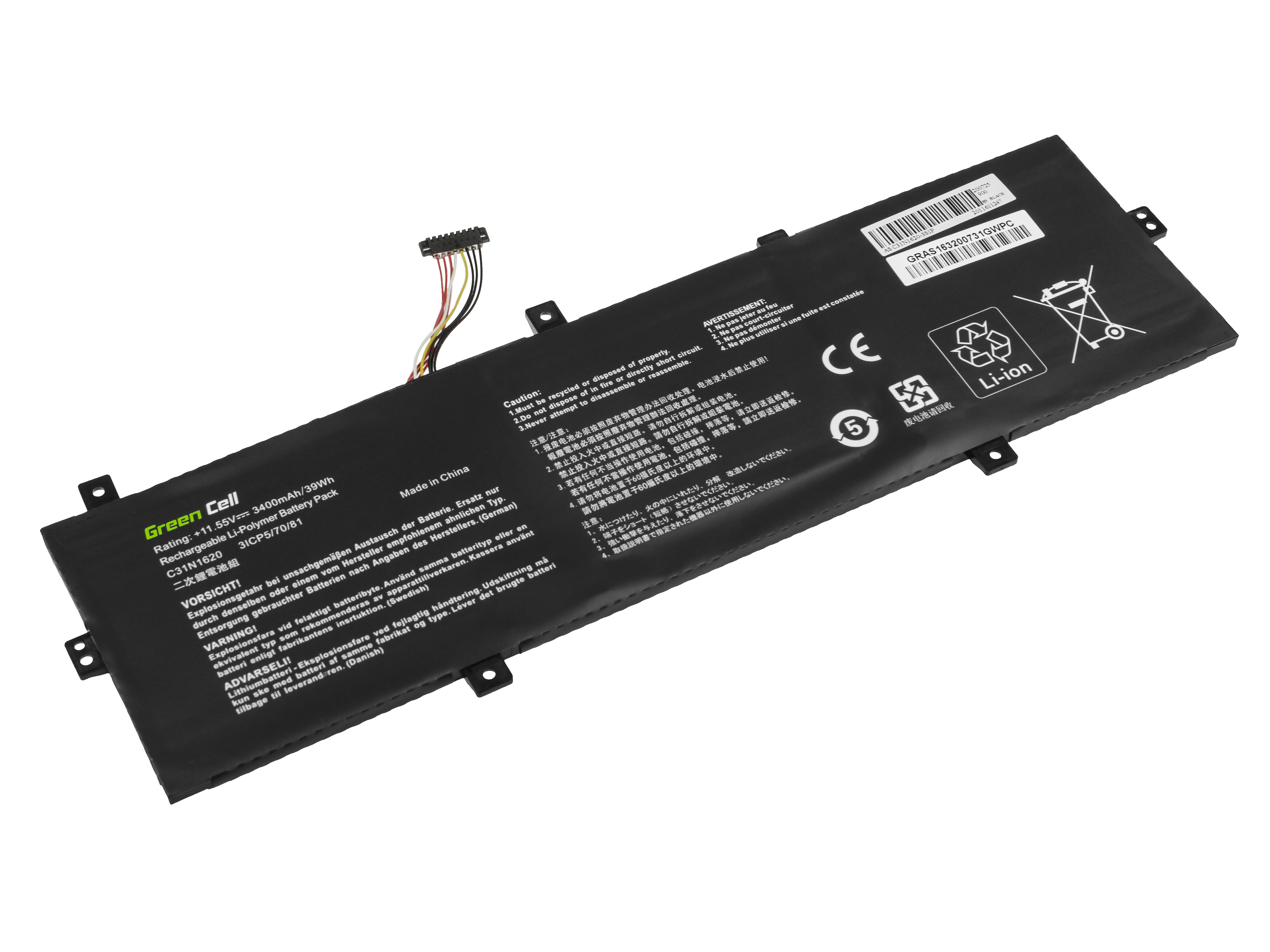 Green Cell C31N1620 for Asus ZenBook UX430 UX430U UX430UA UX430UN UX430UQ akumulators, baterija portatīvajiem datoriem