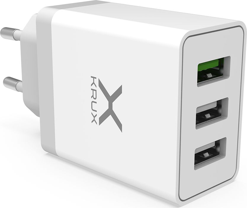 KRUX charger with 3 USB sockets, QC 3.0 30 W iekārtas lādētājs