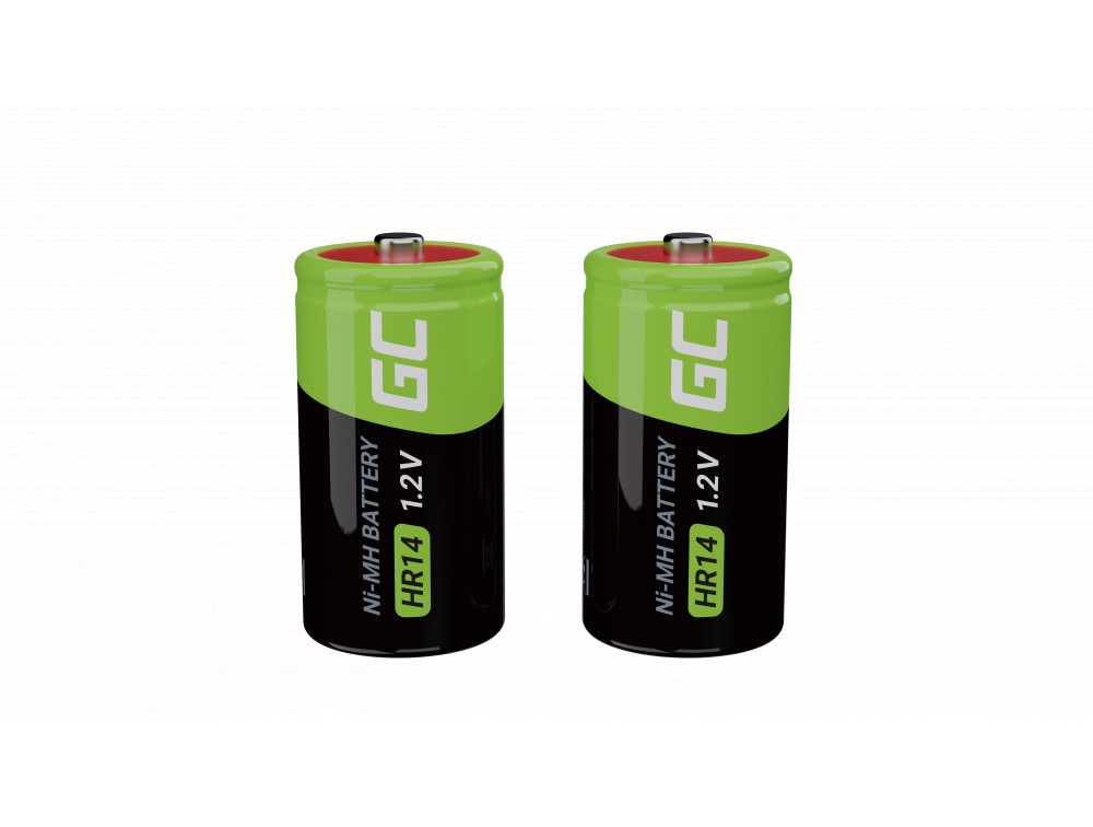 Rechargeable batteries 2x C R14 HR14 Ni-MH 1.2V 4000mAh Green Cell Baterija