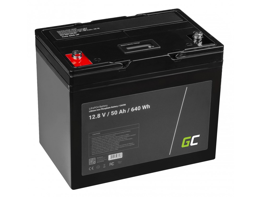 LiFePO4 battery 50Ah 12.8V 640Wh lithium iron phosphate battery photovoltaic system camping truck UPS aksesuāri