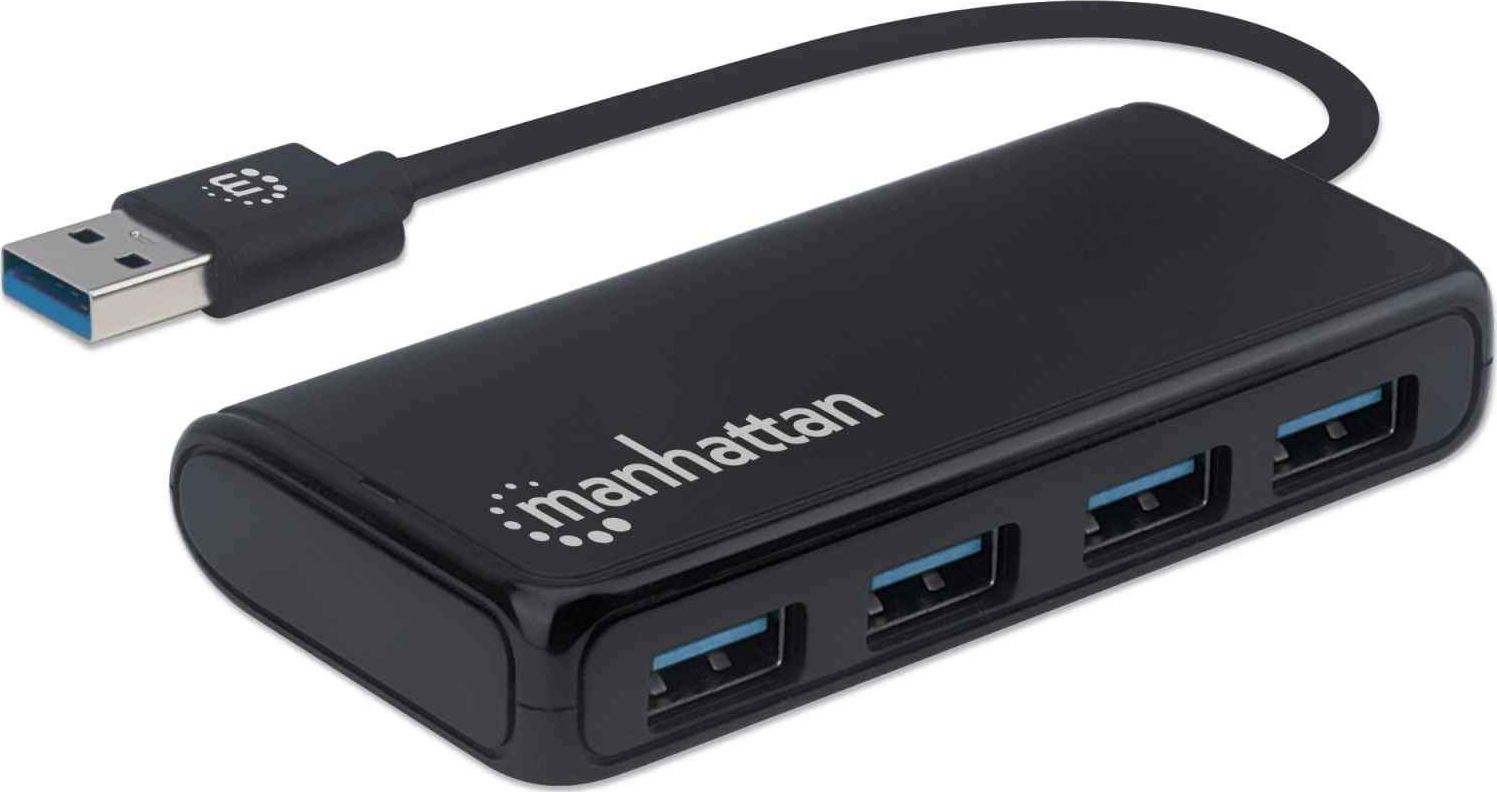 Manhattan 4-port USB 3.2 black (164900) USB centrmezgli