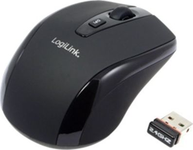 LogiLink Maus Funk 2,4 GHz 3-Button, schwarz Datora pele