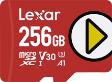 Lexar Play UHS-I MicroSDXC, 256 GB, Flash memory class 10, Red, 150 MB/s atmiņas karte