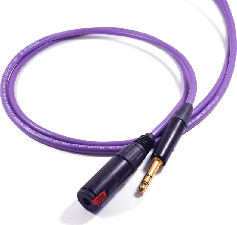 Kabel Melodika Jack 6.3mm  - Jack 6.3mm 1m fioletowy 8154524 (5907609007421) kabelis video, audio