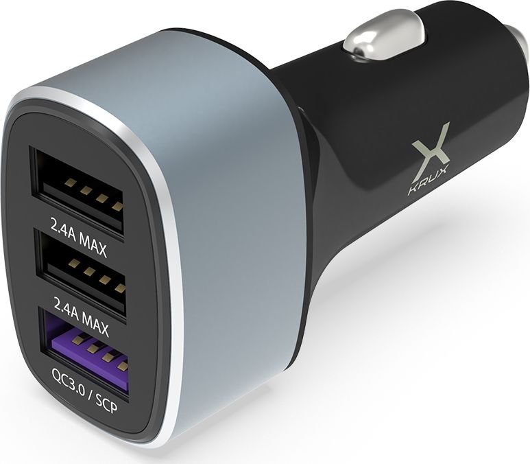 Car charger KRUX 3x USB QC 3.0 iekārtas lādētājs