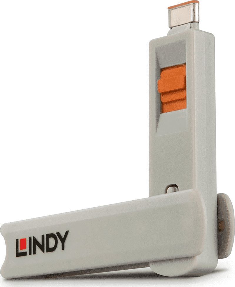 Lindy Port blocker key Grey, Orange  4 pc(s) 40428, Port blocker  4002888404280 USB kabelis