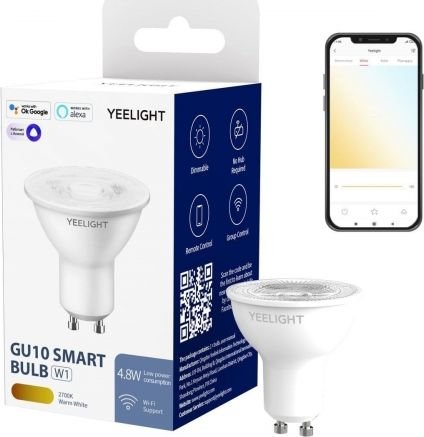 Yeelight Smart Bulb GU10 W1 (Dimmable) 350 lm, 4.8 W, 2700 K, LED, 220-240 V, 15000 h apgaismes ķermenis
