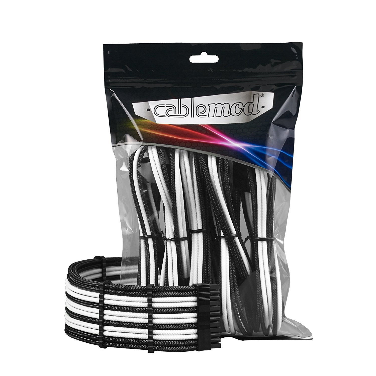 CableMod PRO Extension Kit black/white - ModMesh CM-PCAB-BKIT-NKKW-3PK-R kabelis datoram