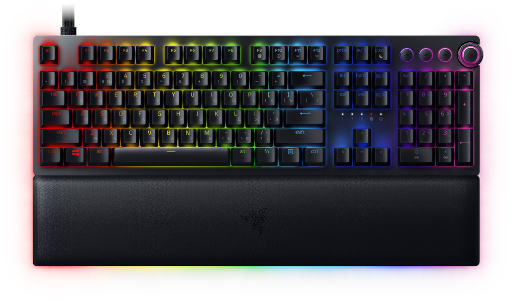 Razer Huntsman V2, Optical Gaming Keyboard, RGB LED light, Russian, Black, Wired klaviatūra