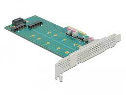 DeLOCK PCI Express x8 card to 2 x internal NVMe M.2 Key M - bifurcation, controller piederumi cietajiem diskiem HDD