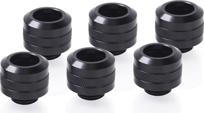 Alphacool Eiszapfen PRO 13mm HardTube Fitting G1 / 4 - Deep Black Sixpack, connection ūdens dzesēšanas sistēmas piederumi