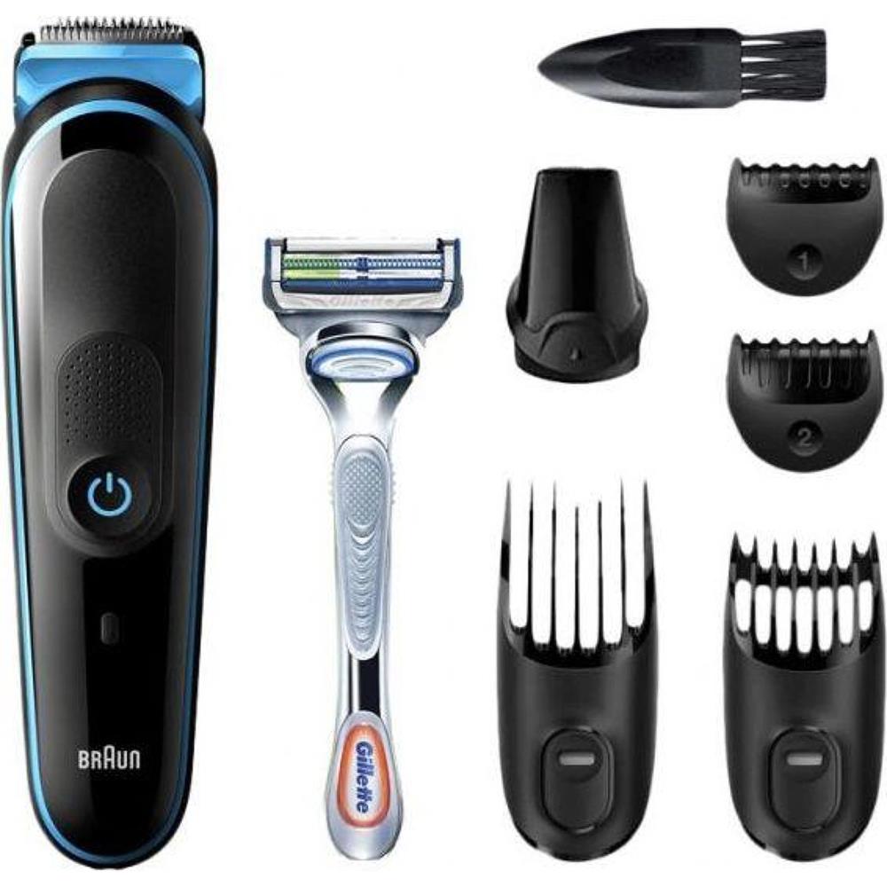 Braun Trimmer MGK3242 Beard & hair trimmer, Wet & Dry, Black/Blue, Cordless 4210201296157 matu, bārdas Trimmeris
