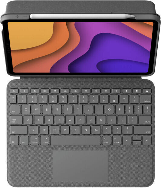 Logitech Folio Touch - keyboard and folio case - with trackpad - QWERTZ - German - oxford gray klaviatūra