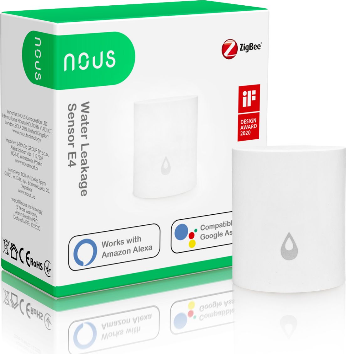 Nous E4 ZigBee Water Leak Sensor