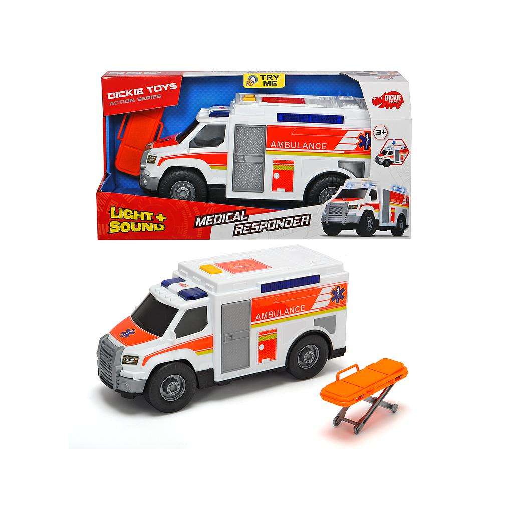 Simba 203306002B Funkcionālā ambulance uz baterijām ar skaņu un gaismu 25cm