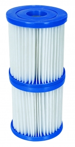 Bestway Filter Cartridge - 8cm x 9cm (white/blue, 2 pieces) Baseins