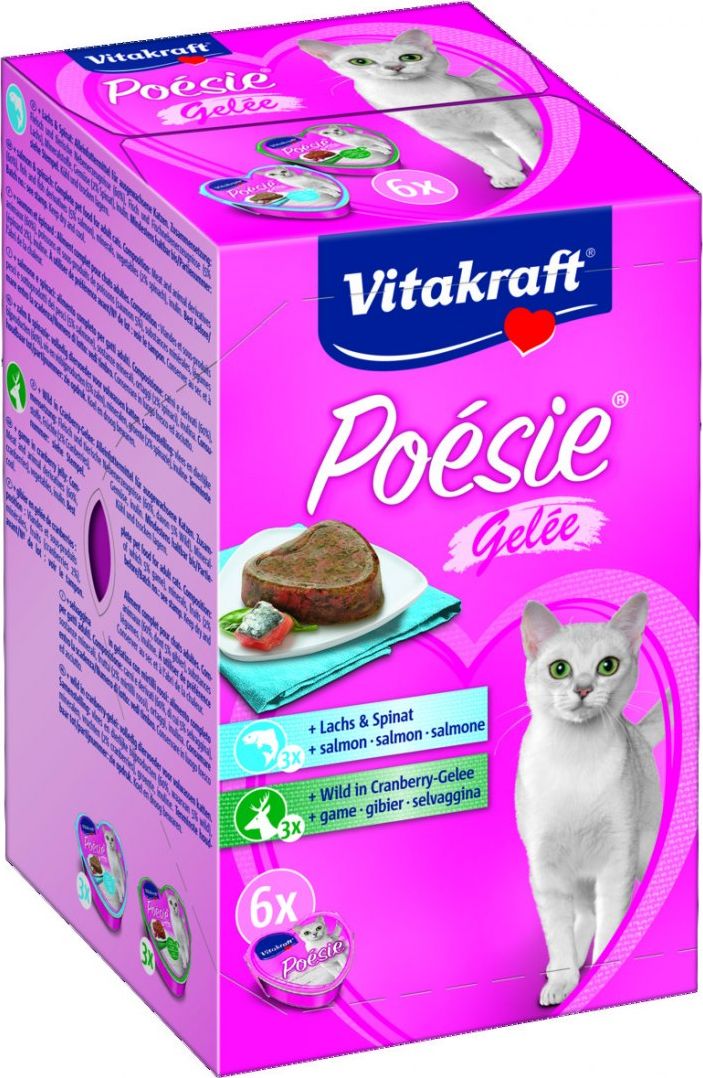 Vitakraft VITAKRAFT KOT 85gx6 tacka POESIE GAL MULTIPACK 3xlosos, 3xdziczyzna + miska VAT011394 (4008239350862) kaķu barība