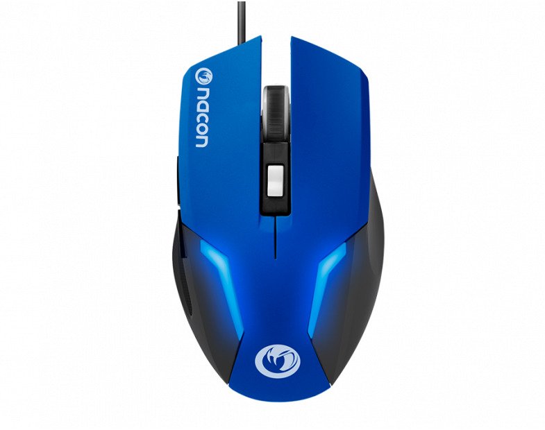 Nacon Gaming-Maus linkshandig GM-105 (Blau, Beleuchtung Blau, 2400 dpi, 6 Tasten) NA359008 (3499550359008) Datora pele