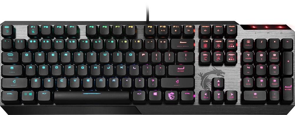 MSI Vigor GK50 Low Profile Gaming Tastatur (QWERTZ - vācu izkārtojums) klaviatūra