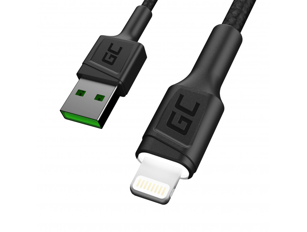Green Cell KABGCSET06 lightning cable 2 m Black 3pc USB kabelis