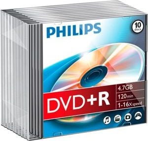 1x10 Philips DVD+R 4,7GB 16x SL matricas