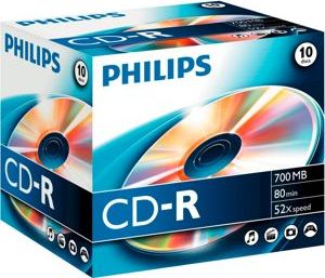 1x10 Philips CD-R 80Min 700MB 52x JC matricas