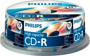 1x25 Philips CD-R 90Min 800MB 40x SP matricas