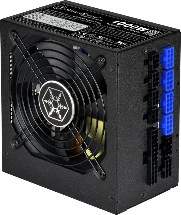 Silverstone SST-ST1000-PTS 1000W PC Power Supply (black 8x PCIe, cable management) 30335 (4710007226575) Barošanas bloks, PSU